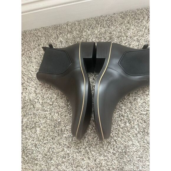 NWT Kate Spade Black & Gold Sedgewick Chelsea solstice rain boot Size 9 - Picture 10 of 10